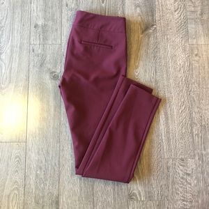 Maroon Ann Taylor Signature Ankle Pants